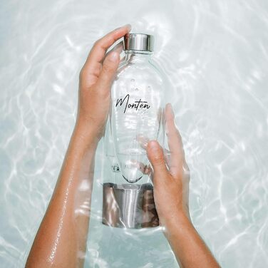 Пляшка з нержавіючої сталі MonTen Soda 900 мл - Шипіння та зволоження без зусиль - Міцний та екологічний дизайн - Багаторазова пляшка для газованої води ПЕТ для наших машин