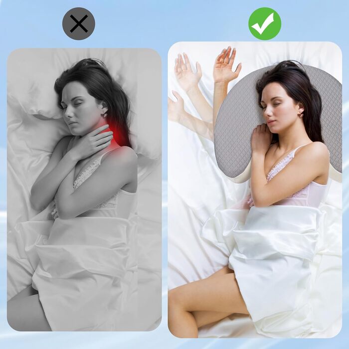 Подушка XIAPIA для сну на боці з проймою, подушка для шиї з піни з ефектом пам&39яті, подушка для голови для сну на боці, зняття тиску на плечі та руки, ергономічна подушка для шиї/підлокітників для сну на спині та животі, сіра