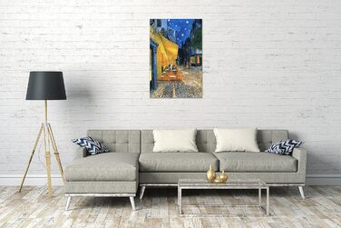 Друковані картини Високоякісна картина на полотні (60x80 см) Вінсент Ван Гог - Нічна кав'ярня / Ніч перед кав'ярнею на площі Форум