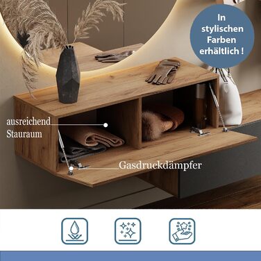 Меблі для передпокою Planetmbel Шафа для одягу Підвісна шафа 100 см золотий дуб, компактна шафа з дверцятами як місце для зберіган