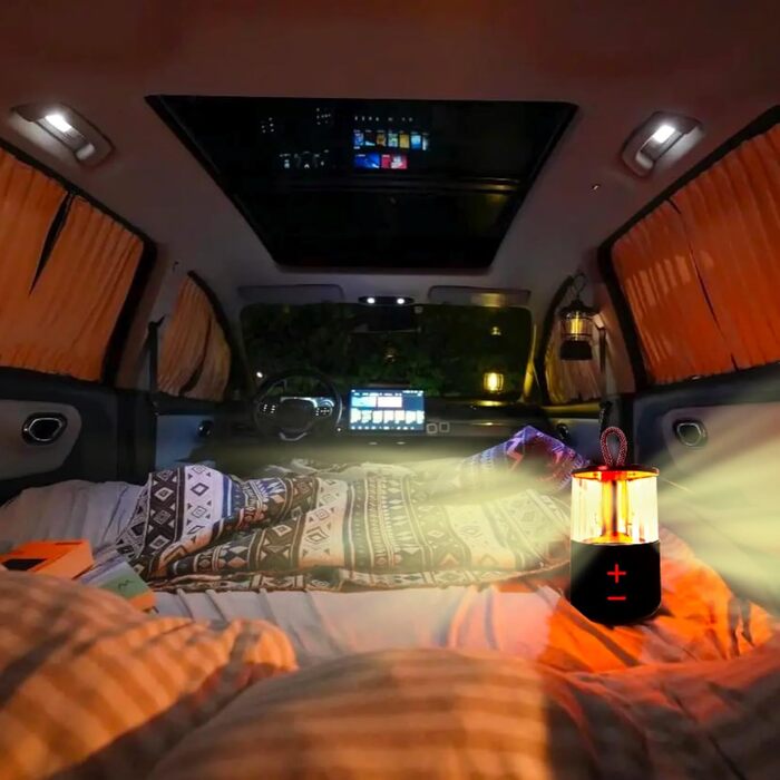 Ліхтар для кемпінгу з Bluetooth-динаміком, портативний підвісний наметовий ліхтар, що перезаряджається, вінтажний кемпінговий ліхтар для вуличних столів у пабі, чорний