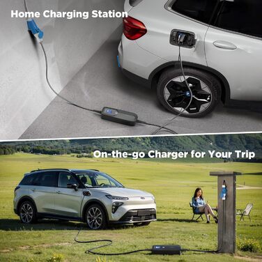 Зарядний пристрій для електромобілів Morec Type 2 CEE штекер Перемикаючий зарядний кабель 16/24/32A з екраном Портативна зарядна с