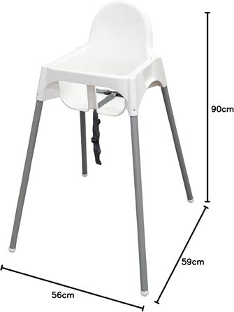 Дитячий стілець Ikea ANTILOP з ременем безпеки, білий 1