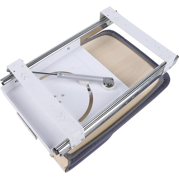 Складана прасувальна дошка, розсувна на 180 прасувальна дошка 80 см, компактна настінна шафа, що економить місце, зі знімним тканинним чохлом, сіра