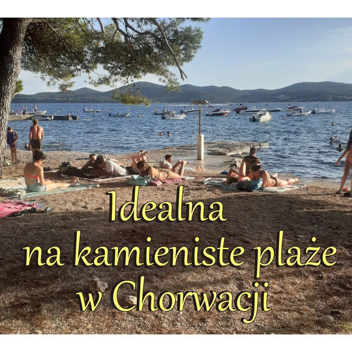 Складаний пляжний килимок, водонепроникний, з щільним наповнювачем з піни, для кам&39янистих пляжів Хорватії, з візерунком у смужку троянд