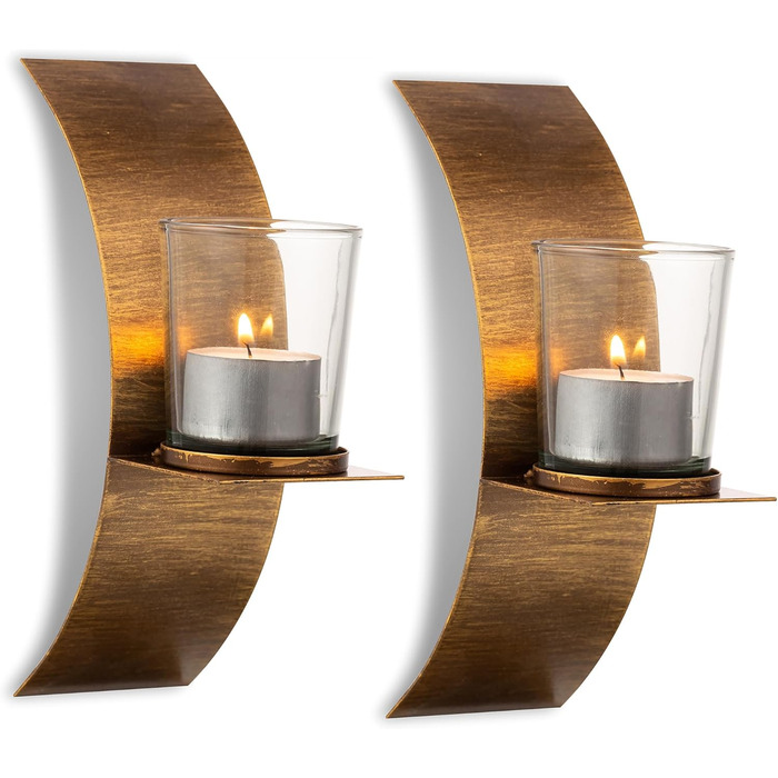 Підсвічник Sziqiqi Свічник Підсвічник для стіни - Настінний свічник Золотий бронзовий підсвічник металевий настінний декор Вінтажн