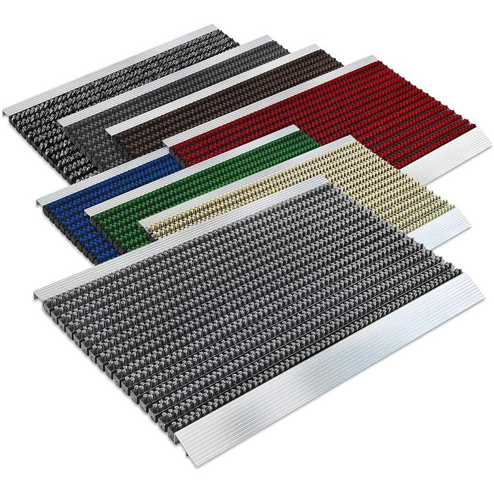 Килимок для дверей KARAT для приміщень та вулиці - Килимок для дверей з високопродуктивними щітками - Вхідний килимок - Килимок для бруду, скребок для взуття, килимок для дверей (50 x 80 см, професійна щітка - сірий) Професійна щітка - сірий 50 x 80 см