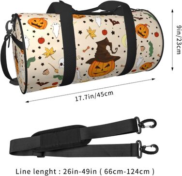 Дорожня сумка-циліндр з дизайном гарбуза-привида, спортивна сумка для чоловіків та жінок, сумка-мішок, спортивна сумка