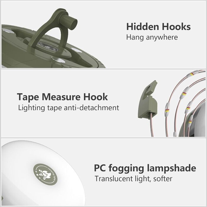 Багатофункціональний портативний кемпінговий ліхтар зі світловою панеллю 10 м, гірлянди для кемпінгу, гірлянди 2-в-1 з USB-акумулятором для зовнішнього використання, міні-підвісний ліхтар для намету для кемпінгу на свіжому повітрі