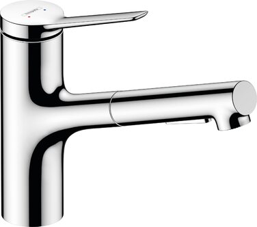 Кухонний змішувач hansgrohe Zesis M33 з висувною лійкою, 2 режими струменя, висота виливу 150 мм, поворот на 150, хром, 74800000