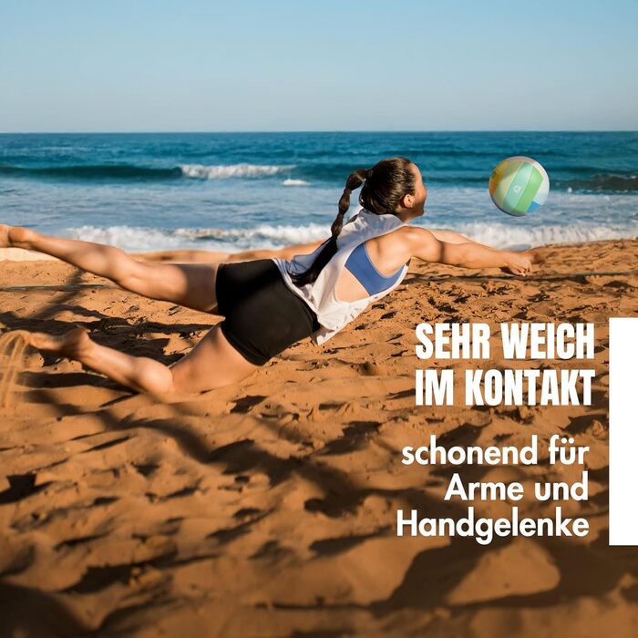 Пляжний волейбол мякий пляжний мяч 2025 року офіційного розміру 5, сертифікований DVV, мяке покриття ідеально підходить для активного відпочинку, пляжних видів спорту, видів спорту на піску та як подарунок. Тільки мяч Rainbow