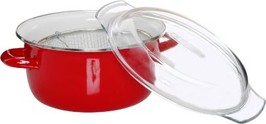 Фритюрниця Premier Housewares 102114 Deep Fryer, емальована, 5 літрів, червона, 33 x 27 x 16 см Червона фритюрниця