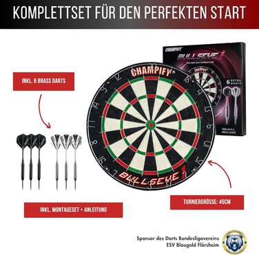 Мішень для дартсу Champify Steeldart, Bullseye 1 (сизаль, турнірний розмір)