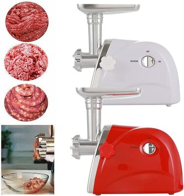 М'ясорубка електрична Червона 2800 Вт Електрична м'ясорубка М'ясорубка з нержавіючої сталі М'ясний фарш Ковбасна машина М'ясорубка
