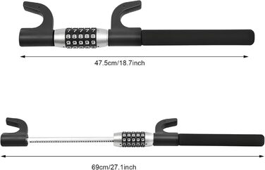 Блокування керма автомобіля, Кіготь керма для автомобіля, Блокування керма автомобіля Кодовий замок керма, Автомобільний протиугінний, Універсальний автомобільний кіготь для автомобіля Протиугінний захист, чорний