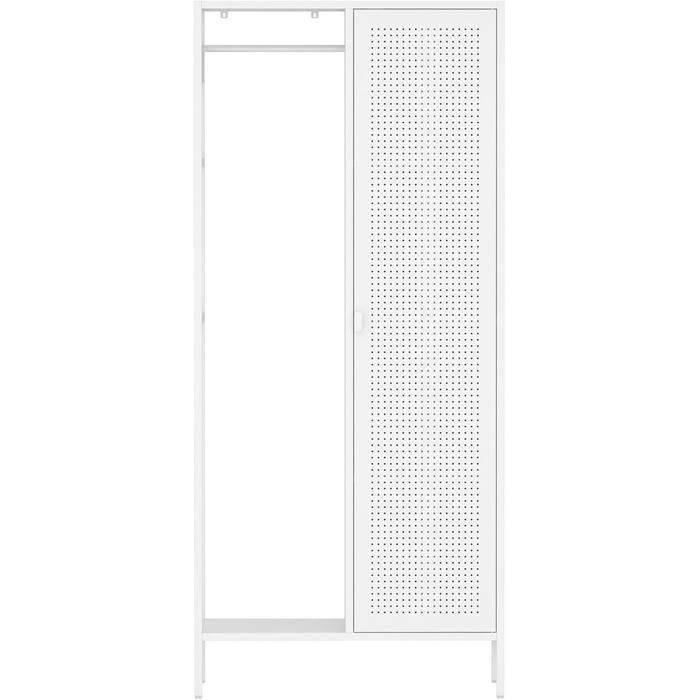 Шафа Puumala 180 x 80 x 45 см Шафа для спальні Металева шафа з 4 полицями та 1 вішалкою для одягу Металева шафа для одягу Біла