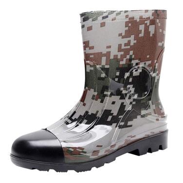Водонепроникні гумові чоботи для чоловіків, камуфляжні чоботи, середньої висоти, туристичні чоботи, нековзні, туристичні чоботи, міцні, класичні, стильні, захисні гумові черевики для роботи на свіжому повітрі та в садівництві