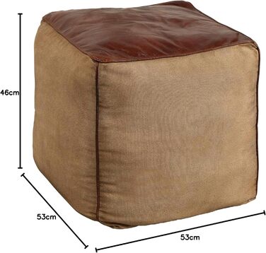 ІНТЕР&39ЄР Ретро Мустанг 53 см шкіряний чохол з лляним пуфом-кубом