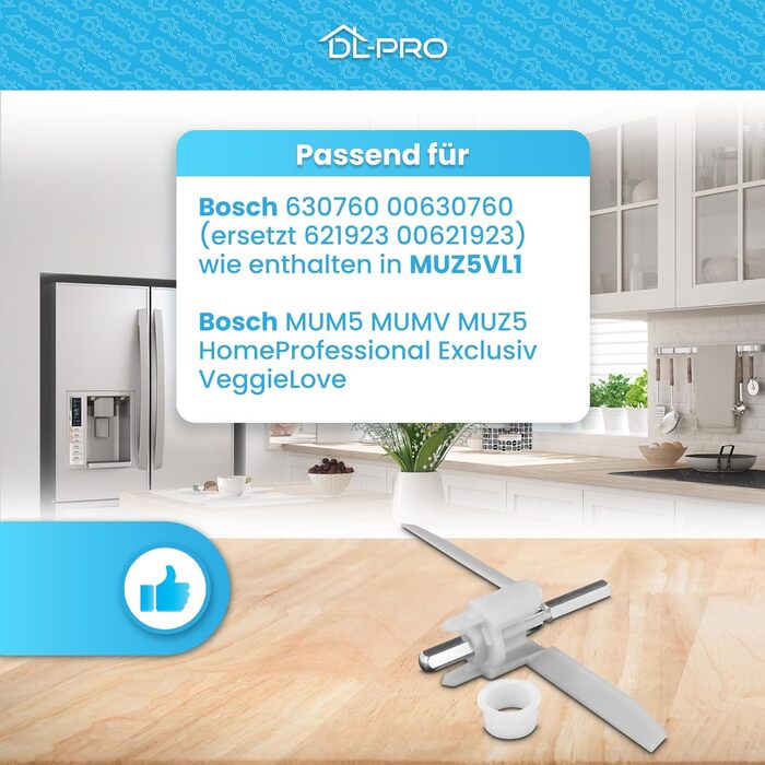 Драйвери 155 мм для Bosch 630760 00630760 MUM5 MUMS MUMV MUZ5 HomeProfessional VeggieLove Крило безперервного подрібнювача деревини для кухонного комбайна, 2 шт.