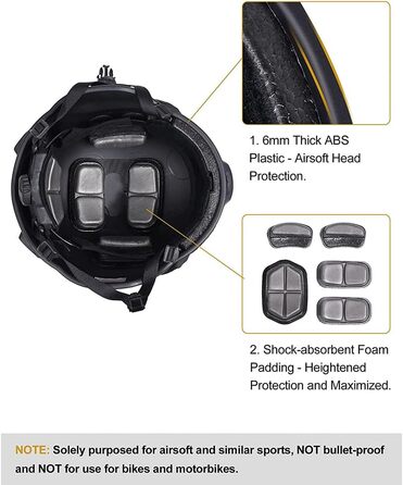 Військовий куленепробивний шолом TS TAC-SKY NIJ IIIA Kevlar Aramid Mich 2000 з балістичним покриттям та тримачем для ліхтарика, Mud, MM Mud
