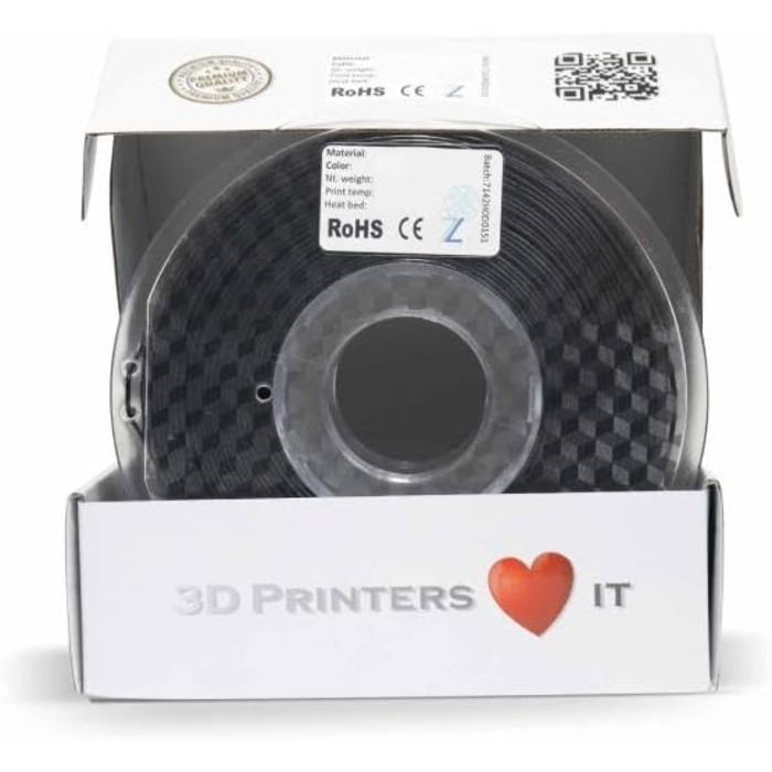 Мм Чорний матовий 1кг нитка для 3D-друку преміумкласу, легка в обробці, ідеальна для моделей та прототипів, 3D PLA 1.75