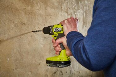 Безщітковий акумуляторний ударний дриль-шуруповерт RYOBI 18 В ONE, крутний момент 54 Нм, у комплекті 2 акумулятора 2,0 А-год і зар