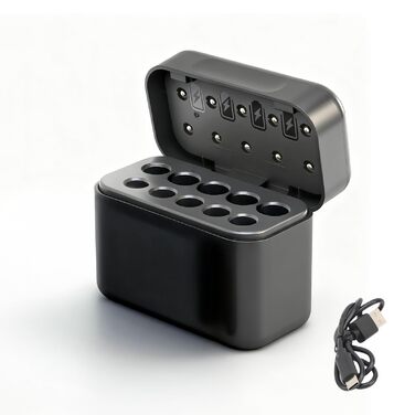 Зарядний пристрій на 10 літієвих батарей, акумуляторні літієві батареї типу АА, зарядний пристрій на 10 батарей типу АА/ААА, портативний зарядний пристрій для акумуляторних літій-іонних батарей типу АА/ААА