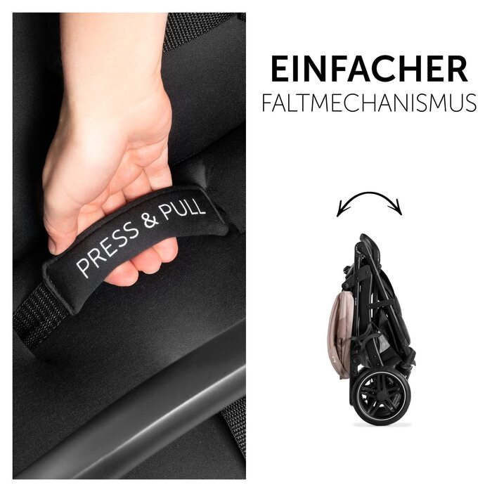 Для дітей від народження до 22 кг з функцією нахилу, гумові шини, підсклянник, UPF 50, маленька складна, XL кошик до 3 кг (Minnie