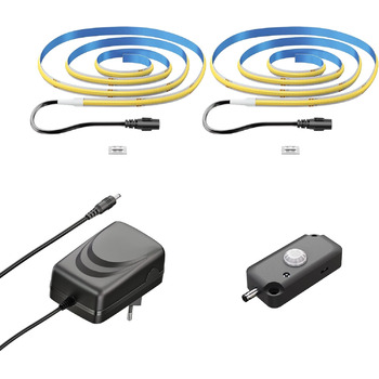 Світлодіодна стрічка COB JOR, 100,0 см, плоска, біла, 22,54 Вт, кожна 1209 лм, комплект з 2 шт. , в т.ч. детектор руху набір з 2 шт. Колір світла білий