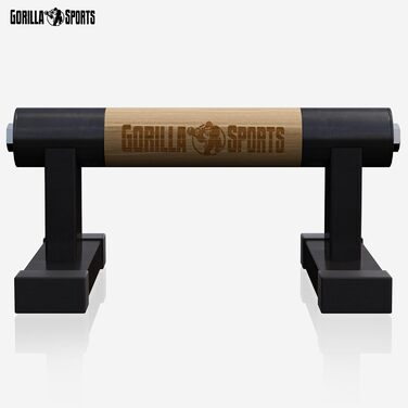 Ручки для віджимань GORILLA SPORTS - Комплект з 2 шт., виготовлені з дерева та сталі, нековзні, до 300 кг, включаючи сумку для перенесення - Спорядження для калістеніки, Паралети, Ручки для стійки на руках, Турніри для віджимань, Поперечини для віджимань