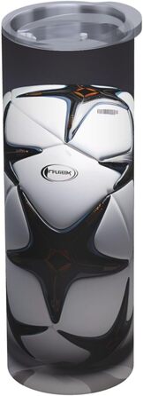 Кухоль з прямою трубочкою, 590 мл, чорно-білий, з футбольним принтом, дорожній кухоль, підходить для кемпінгу, офісу та дому