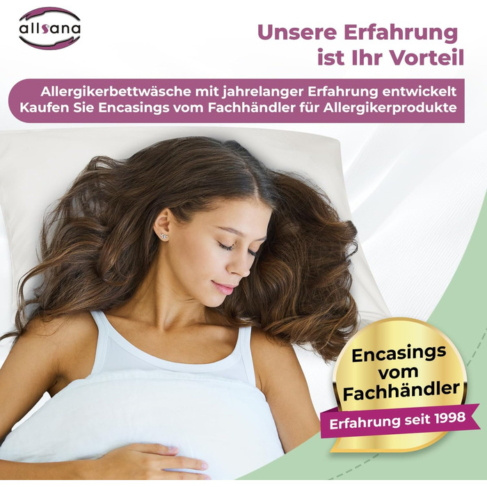 Підковдра Allsana гіпоалергенна 135x200 см Постільна білизна від алергії Оболонка від кліщів Захист від кліщів для людей з алергією на домашній пил Внутрішній чохол для ковдр, стійкий до алергії Сертифіковано TV