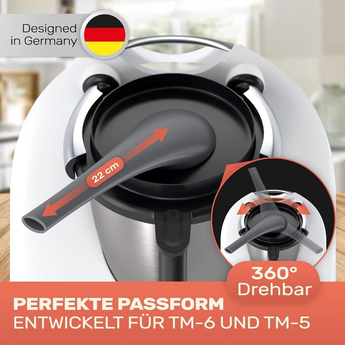 Паровий дивертор для Thermomix TM5 TM6 ДУЖЕ ДОВГИЙ Паровий розрядник для захисту навісних шаф Аксесуари для відведення пари для ТМ-5 ТМ-6 для ТМ5/6 - Антрацит