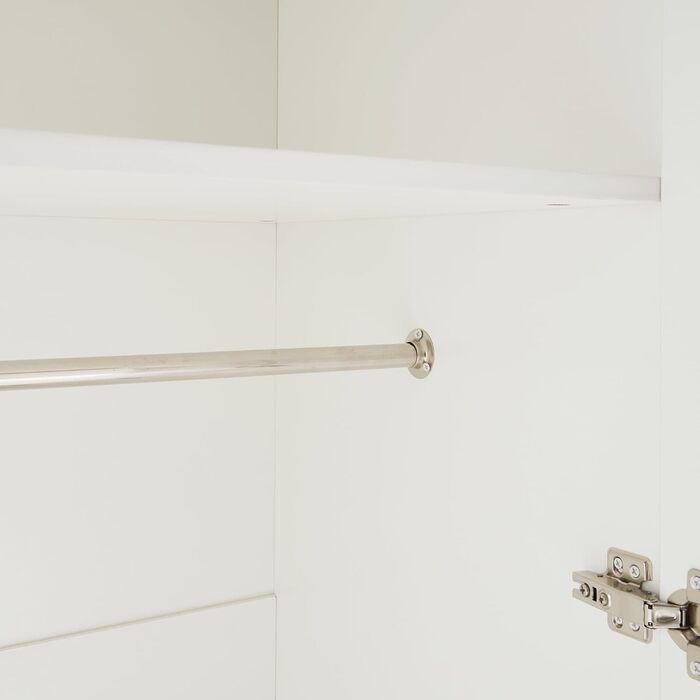 Шафа Finning з 2 дверима, 176 x 80 x 52 см, з 1 рейкою для одягу та 1 верхнім відділенням, біла, ширина 80 см, 1 полиця