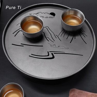 Набір для чаювання Луокуте Пурий Ті Гунфу, термостійкий чайник та 4 чашки по 30 мл, ідеальний для подорожей, відпочинку на природі та офісу