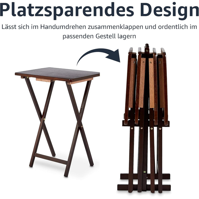 Складані дерев&39яні журнальні столики Storeo Basics з підставкою, комплект з 4 шт. , колір еспресо коричневий