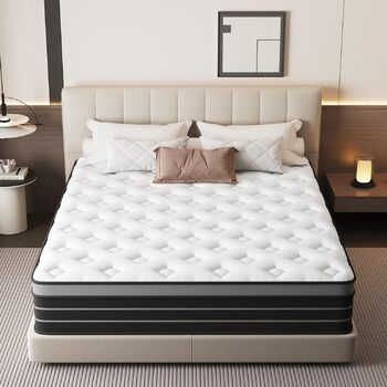 Матрац 90x200 см для пружинного ліжка, рівень жорсткості H3, підходить для дітей та дорослих, сертифікований Oeko-Tex, ергономічний 7-зонний матрац, висота 20 см, односпальний (90x200 см)