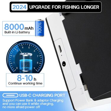 Підводна камера для риболовлі, ехолот, водонепроникний портативний ехолот IP67 з 5-дюймовим IPS-дисплеєм, ширококутний ехолот нічного бачення з інфрачервоним охопленням 200 із сонцезахисною зоною для льоду, річки та човна