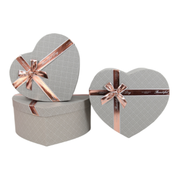 Подарункові коробки UFO 56321-244 Набір 3 шт SILVER HEART серд. (6990788)