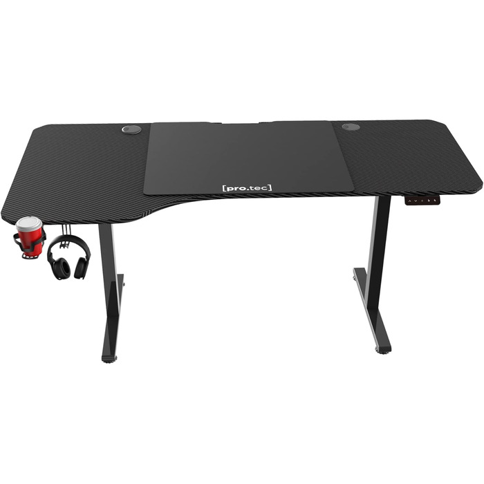 Стіл з регульованою висотою Stryn 160x75 см Електричний стіл Робочий стіл з функцією пам&39яті висоти від 72 до 117 см Чорний 160 x 75 см