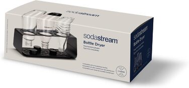 Тримач для крапель SodaStream Premium Bottle з нержавіючої сталі, сумісний з усіма пляшками SodaStream, в чорному матовому кольорі, 34,6x14,8x12,6 см