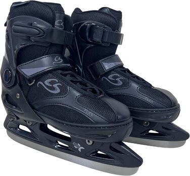Регульовані ковзани Cox Swain Black Ice, взуття для катання на ковзанах для дітей, підлітків та дорослих вагою до 100 кг, попередньо заточене лезо з нержавіючої сталі, м&39який черевик, чорний, розмір M (37-40) Чорний S (33-36)