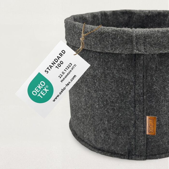 Кошик Miqio Design Premium Felt - Круглі кошики для зберігання - Набір з 3 шт. - Кошик для рослин - Квітковий горщик - Сертифіковано Oeko-Tex - Складаний органайзер для всіх кімнат - Темно-сірий