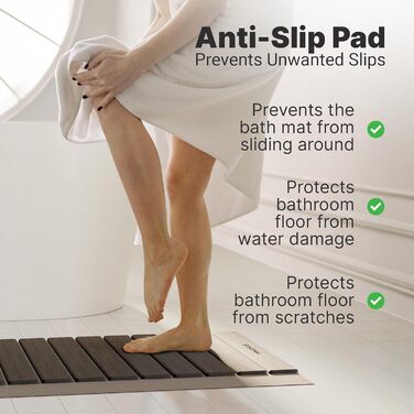 Килимок для душу Minisism у рулоні 60 40 см з діатоміту швидковисихаючий килимок для ванної кімнати діатомітовий камінь, темно-сірий