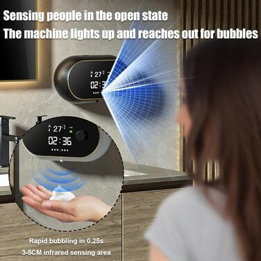 Автоматичний дозатор мила настінний, електричний насос для ручного мила, що перезаряджається від USB, з ІЧ-датчиком, розумний елек