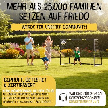 Дитячі футбольні ворота FRIEDO 120x180, 160x240, 200x300 см Сертифіковано CE Стійкі до іржі та атмосферних впливів для саду Футбольні ворота зі стійкою підставкою Преміальні футбольні ворота з стійкою до розривів сіткою Ворота для вулиці XL - 200x300 см