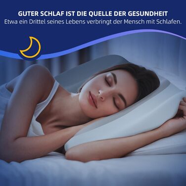 Ортопедична подушка ABLEGRID з піни з ефектом пам&39яті, ергономічна подушка для підтримки шиї з охолодженням для сну на боці, спині та животі, сіра