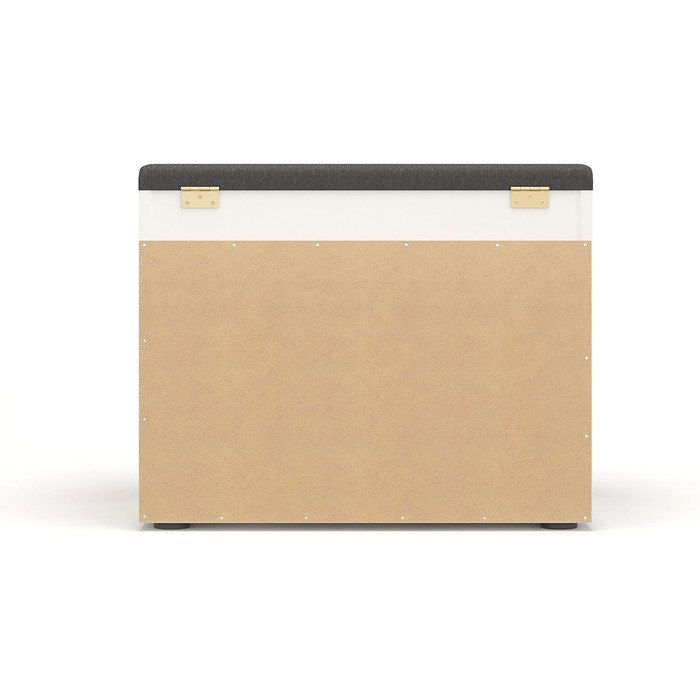 Лавка для взуття KOMTO з сидінням - Стелаж для взуття, лавка з місцем для зберігання, біла 60 x 48 x 32 см, Маленька шафка для взуття з лавкою, лавка для коридору, гардеробна лавка, Софія, біла Оббивка сіра 60 x 48 x 32 см