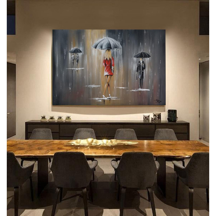 Моніка Мірафьорі I 100 РУЧНИЙ РОЗПИС I Картина Йде дощ 120х80см Картина Ручний розпис Акриловий живопис Дуже великий акриловий жив