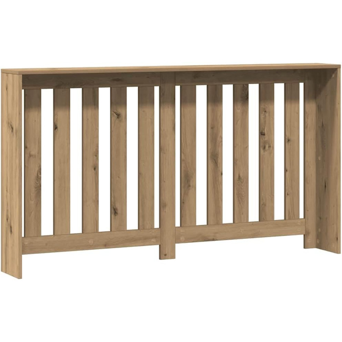 Кришка радіатора, Сучасна кришка радіатора з рейками для вітальні, Кришка радіатора, Дуб ремісника 149x20x82 см, Матеріал на основі дерева